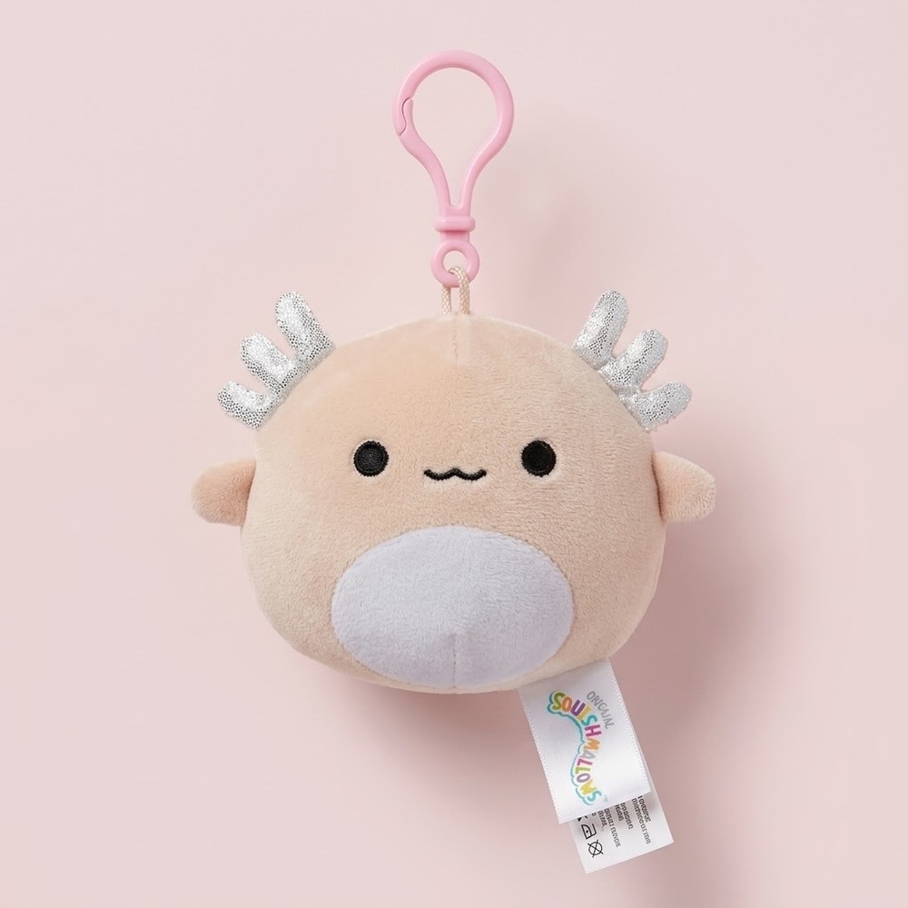 NWT Squishmallow Pink Axototl Keychain